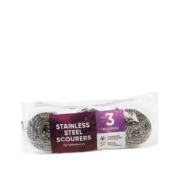 Sainsburys 3 Stainless Steel Scourers
