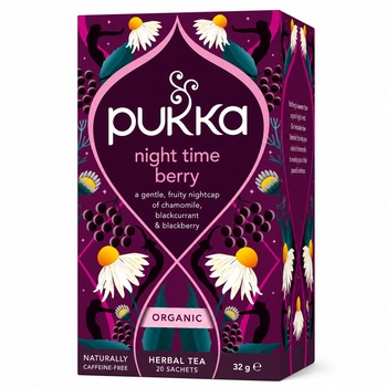 Pukka Organic Night Time Berry Herbal Tea 20 sachet pack 32g