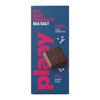 Plaay 70% Dark Chocolate Sea Salt Slab 80g