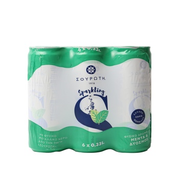 Souroti Sparkling Spearmint And Mint 330ml Pack of 6